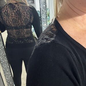 Bebe Black Top with all Lace on back - Women’s Small